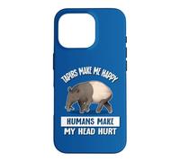 Custodia per iPhone 16 Pro Mens Womens Kids Humans Hurt Head Tapirs Make Me Happy