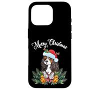 Custodia per iPhone 16 Pro Mens Womens Kids Merry Christmas Santa Cavalier Dog Mom