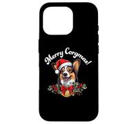Custodia per iPhone 16 Pro Merry Corgmas Christmas Xmas Black Tricolor Corgi Lover