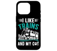 Custodia per iPhone 16 Pro Mi piacciono i treni e il mio gatto