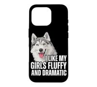 Custodia per iPhone 16 Pro Mi piace il soffice e drammatico cane divertente Siberian Husky delle mie ragazze
