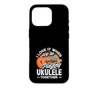 Custodia per iPhone 16 Pro Mi piace quando suoniamo l'ukulele insieme Retro Sun