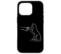 Custodia per iPhone 16 Pro Midnight Cat Touch Magical Bond Line Art Cat Silhouette