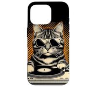 Custodia per iPhone 16 Pro Miscela vintage Beats Feline DJ Cat Synthwave Kitty Mix