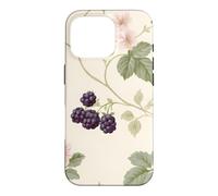Custodia per iPhone 16 Pro Modello Cottagecore del fiore rosa del rovo della mora