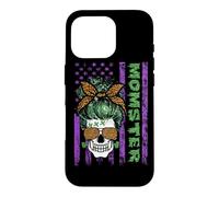 Custodia per iPhone 16 Pro Momster America Flag Skull Mom Leopard Monster Halloween