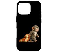 Custodia per iPhone 16 Pro Monkey Punch Baby Macaque Little Punch Big Cute Love peluche