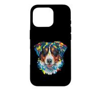 Custodia per iPhone 16 Pro Montagna bernese geometrico pop art primo piano ritratto faccia