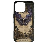 Custodia per iPhone 16 Pro Moth Sun Dark Gothic Crescent Moon Skull