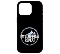 Custodia per iPhone 16 Pro Mountain Biking Cyclist Eat Sleep Pedal Repeat