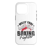 Custodia per iPhone 16 Pro Muay Thai Boxing Fighter Guerriero del Ring