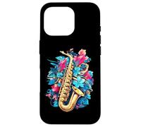 Custodia per iPhone 16 Pro Musicista ispirato al jazz amante del sax