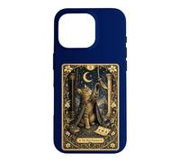 Custodia per iPhone 16 Pro Mystic Cat Tarocchi Card Art - Alta Sacerdotessa Felino