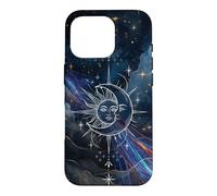 Custodia per iPhone 16 Pro Mystical Sun Moon Nebula Art Cosmic Harmony Design