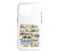 Custodia per iPhone 16 Pro Nebraska, NE, USA, Mappe, Icone