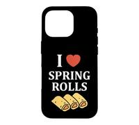 Custodia per iPhone 16 Pro Nem food funny simple quote I love spring rolls