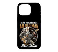 Custodia per iPhone 16 Pro Never Underestimate an Old Man with A Bass Guitar Player Dad
