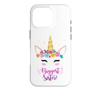 Custodia per iPhone 16 Pro New Baby Girls Biggest Sister Unicorn