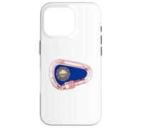 Custodia per iPhone 16 Pro New Hampshire Flag Rock Climbing Moschettone