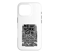 Custodia per iPhone 16 Pro New York City Skyline T Shirt NYC Boroughs Vintage Graphic