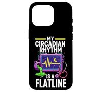 Custodia per iPhone 16 Pro Night Shift Nurse Circadian Rhythm Flatline Humor