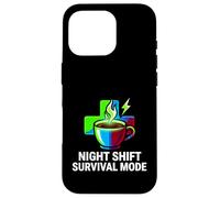 Custodia per iPhone 16 Pro Night Shift Survival Mode Nurse Medical Coffee