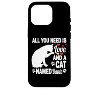Custodia per iPhone 16 Pro Nome gatto personalizzato Dante Cute Kitty Pet Amante