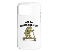 Custodia per iPhone 16 Pro Off to Praise The Lord Funny Christian Meme Frog Humor
