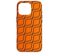 Custodia per iPhone 16 Pro Onde Nero Striscia Ondulata in Arancione Colore Sfondo