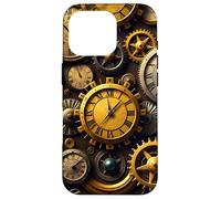 Custodia per iPhone 16 Pro Orologio vintage Steampunk Timepiece design meccanico