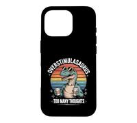 Custodia per iPhone 16 Pro Overstimulasaurus Troppi pensieri Retro Dino