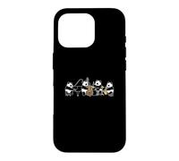 Custodia per iPhone 16 Pro Panda Jazz Pianoforte Sassofono Batteria Contrabbasso Musica