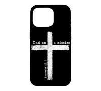 Custodia per iPhone 16 Pro Papà In Missione Cristiano Papà Proverbi Croce Religione Papa