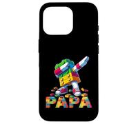 Custodia per iPhone 16 Pro PAPA Master Builder Dabbing Building Blocks Father's Day Fun
