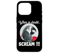 Custodia per iPhone 16 Pro Pappagallo grigio africano Meme T, divertente pappagallo