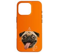 Custodia per iPhone 16 Pro Parodia meme matematica cane carlino dagli occhi selvaggi