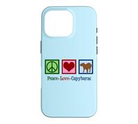 Custodia per iPhone 16 Pro Peace Love Capibara Carino Capibara