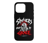Custodia per iPhone 16 Pro Peccatori salvati da Grace Christian Skeleton Efesini 2:8