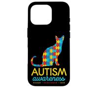 Custodia per iPhone 16 Pro Pet Cat Autism Puzzle Awareness
