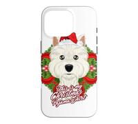 Custodia per iPhone 16 Pro Pigiama con scritta "This Is My Christmas", West Highland Terrier