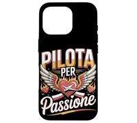 Custodia per iPhone 16 Pro Pilota Per Passione Cuore Aereo Ali Fuoco