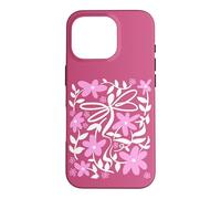 Custodia per iPhone 16 Pro Pink Floral Daisy Dragonfly Botanical Wildflower Vine Garden