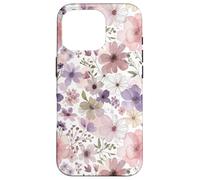 Custodia per iPhone 16 Pro Pink Purple Flower Watercolour Floral Wildflower Cute