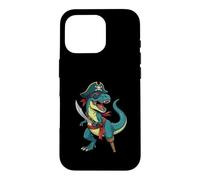 Custodia per iPhone 16 Pro Pirate Dinosaur T Rex - Costume pirata Buccaneer Jolly Roger
