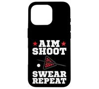 Custodia per iPhone 16 Pro Pool Playing Aim Shoot Swear Repeat Pool Playing Billiards