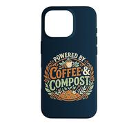 Custodia per iPhone 16 Pro Powered By Coffee & Compost Funny Gardener