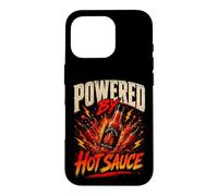 Custodia per iPhone 16 Pro Powered By Hot Sauce Funny Hot Sauce Saying Humor Joke Gag