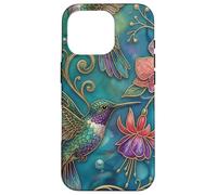 Custodia per iPhone 16 Pro Pretty Hummingbird Bird Floral Ornate Art