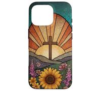 Custodia per iPhone 16 Pro Primavera Croce Alba Fiori Cristiano Pasqua