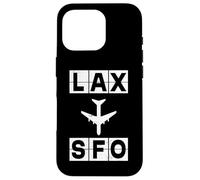 Custodia per iPhone 16 Pro Progettazione del codice di viaggio del percorso dell'aereo LAX SFO
